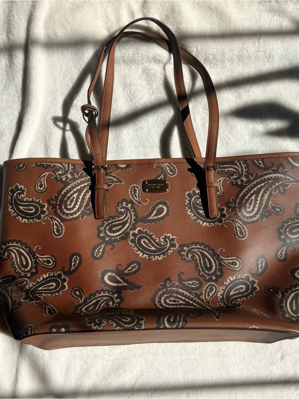 Micheal Kors Brown Paisley Tote Bag